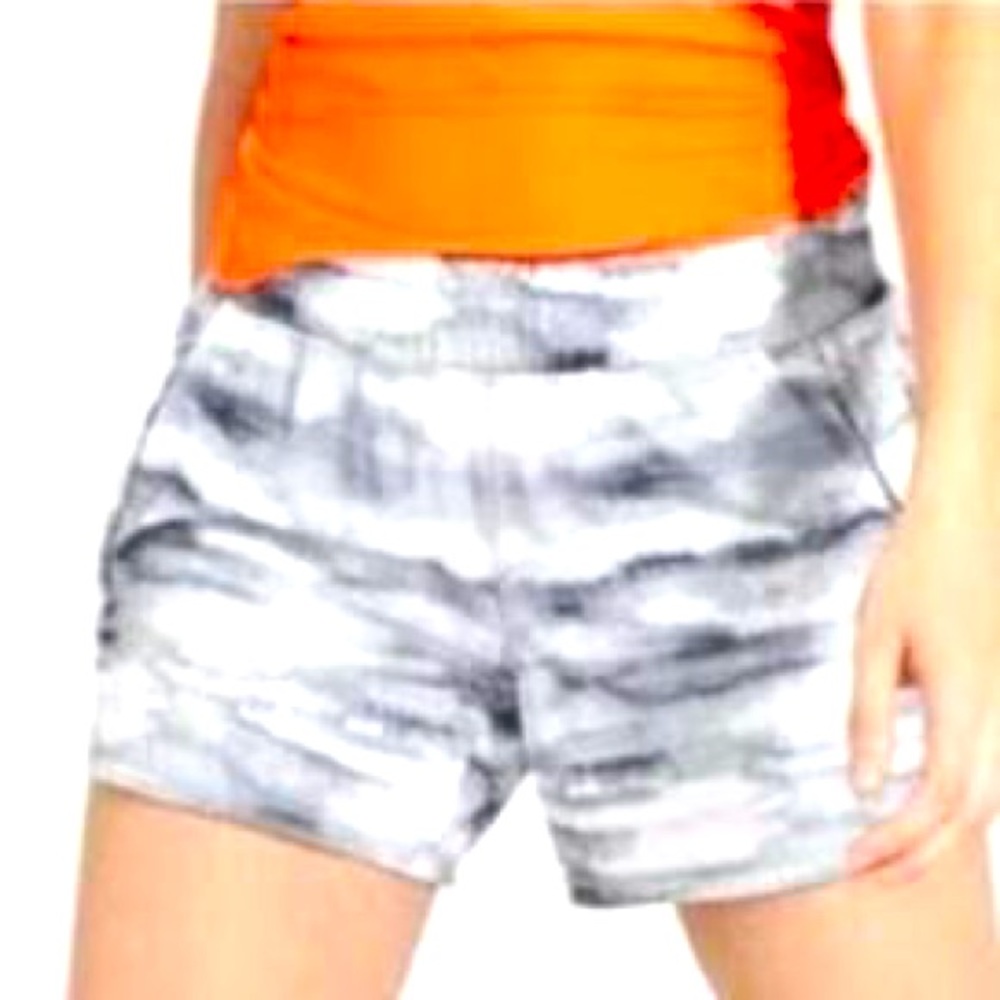 Athleta grey and white running shorts